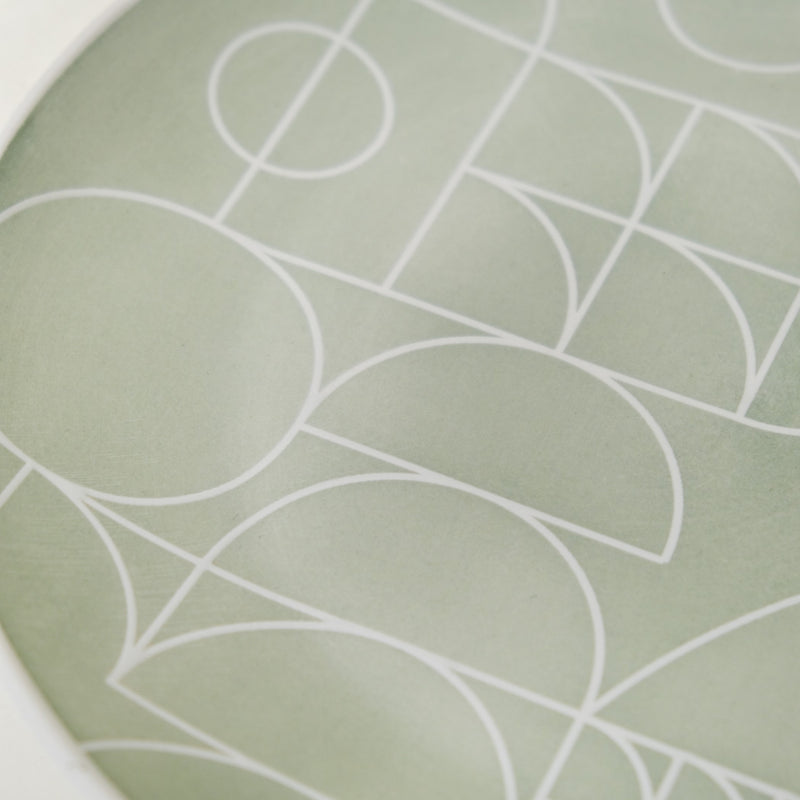 Ascentia Geometric Pattern Dinner Plate Set Of 4 Mint 10 Inch