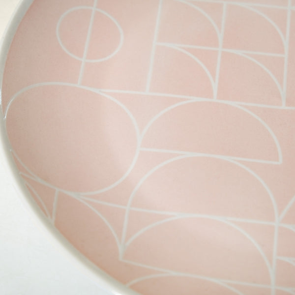 Monvia Pastel Pink Art Deco Style Dinner Plate Set Of 4 10 Inch