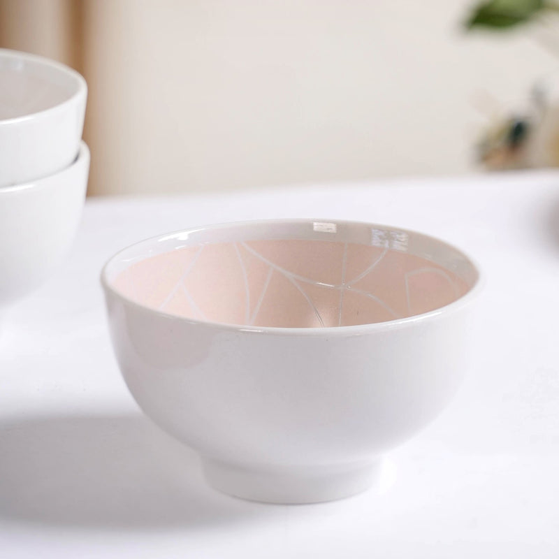 Ascentia Pastel Pink Art Deco Style Snack Bowl Set Of 4 325ml