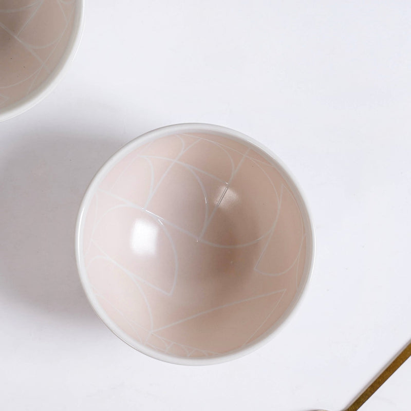 Ascentia Pastel Pink Art Deco Style Snack Bowl Set Of 4 325ml