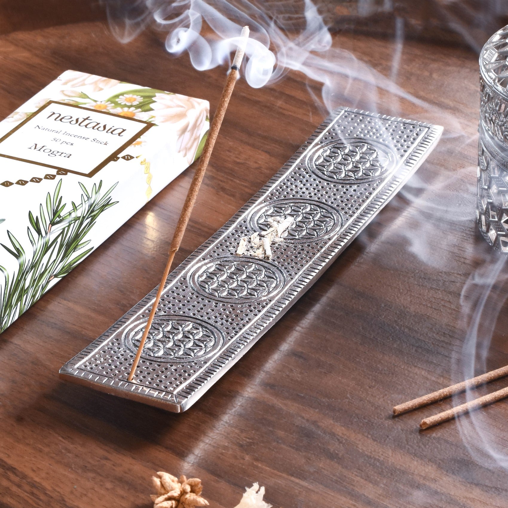 Rectangular Metal Agarbatti Stand With Mogra Incense Sticks Online ...