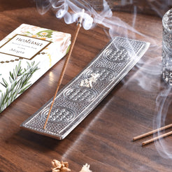 Rectangular Metal Agarbatti Stand With Mogra Incense Sticks