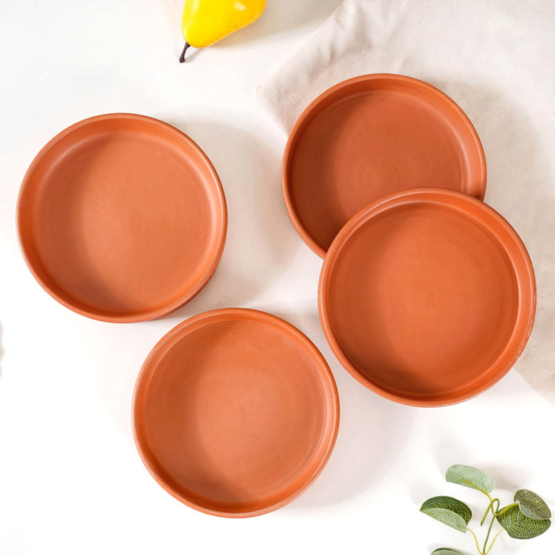 Earthen Terracotta Snack Plates Set Of 4
