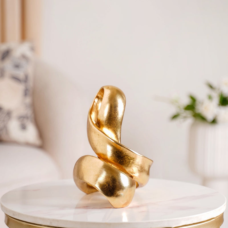 Abstract Twisted Decor Showpiece Gold- Metal showpiece, gold showpiece, abstract showpiece