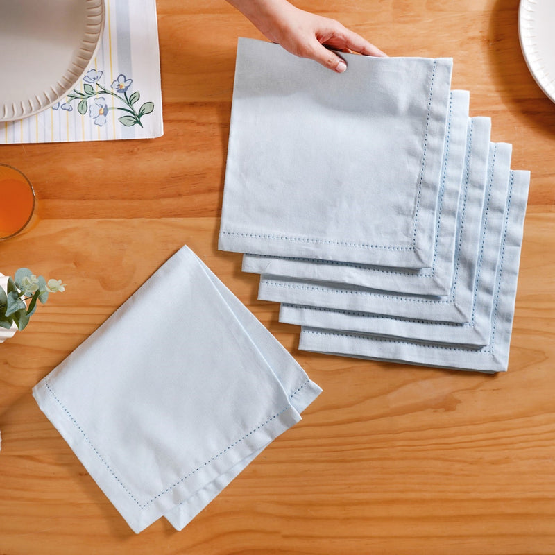 Azzurro Premium Cotton Table Napkin Set Of 6