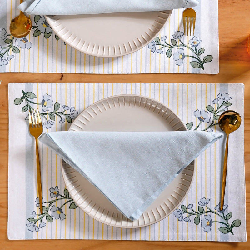 Azzurro Premium Cotton Table Napkin Set Of 6