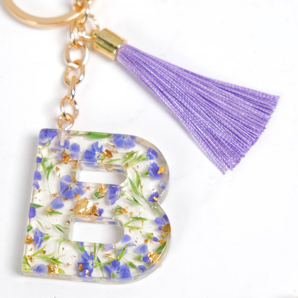 Blooming Beauty Pressed Flower B Keyring