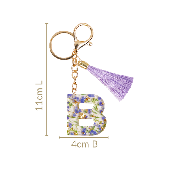 Blooming Beauty Pressed Flower B Keyring