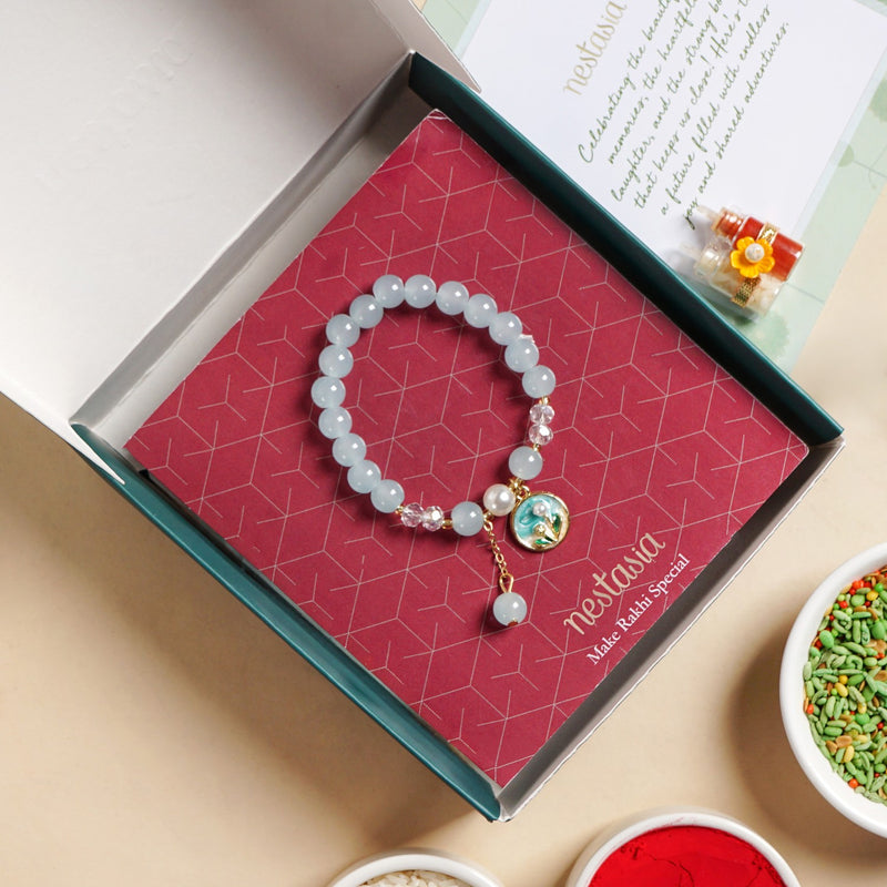 Baby Blue Bracelet Rakhi Gift Set