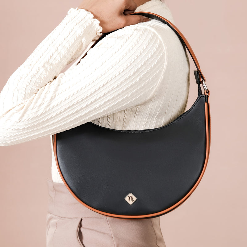 Moon Shoulder Bag For Women Black