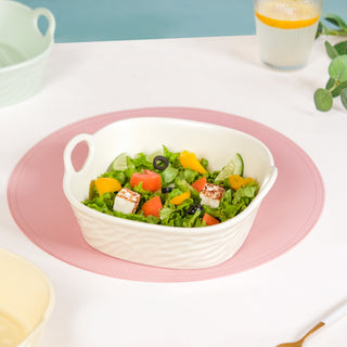 Ceramic Serving Bowl With Double Handle White 800 ml