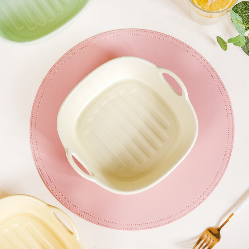 Ceramic Serving Bowl With Double Handle White 800 ml - Serving bowl, baking bowl, ceramic baking bowl, ceramic serving bowl