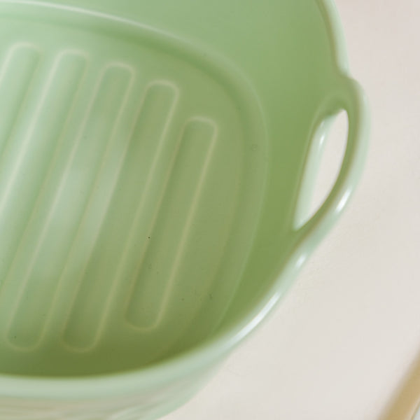 Rectangular Ceramic Baking Bowl Green 800 ml
