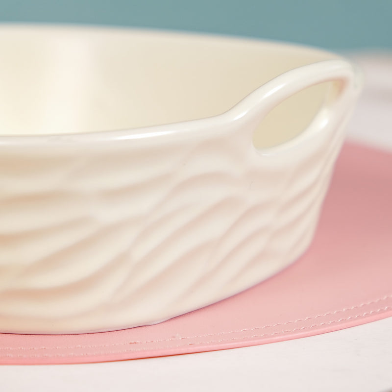 Ceramic Serving Bowl With Double Handle White 800 ml - Serving bowl, baking bowl, ceramic baking bowl, ceramic serving bowl