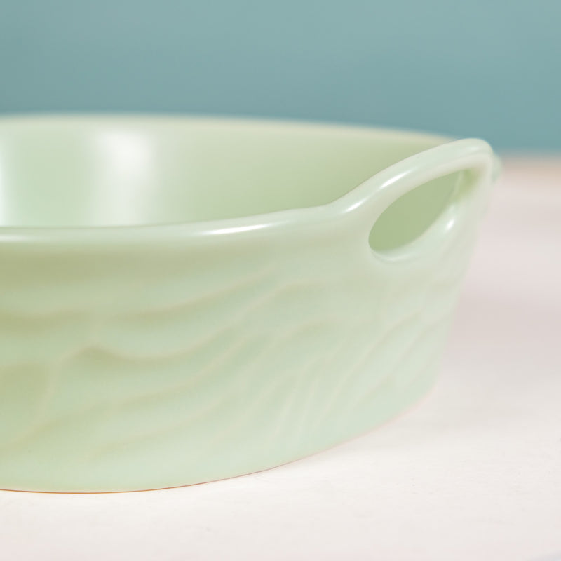 Sage Green Large Ceramic Serving Bowl 800 ml - Serving bowl, ceramic bowl, large bowl, bowl with handle, baking bowl, microwave safe bowl
