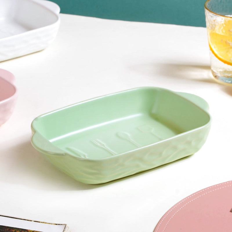 Premium Ceramic Baking Dish Green 650 ml