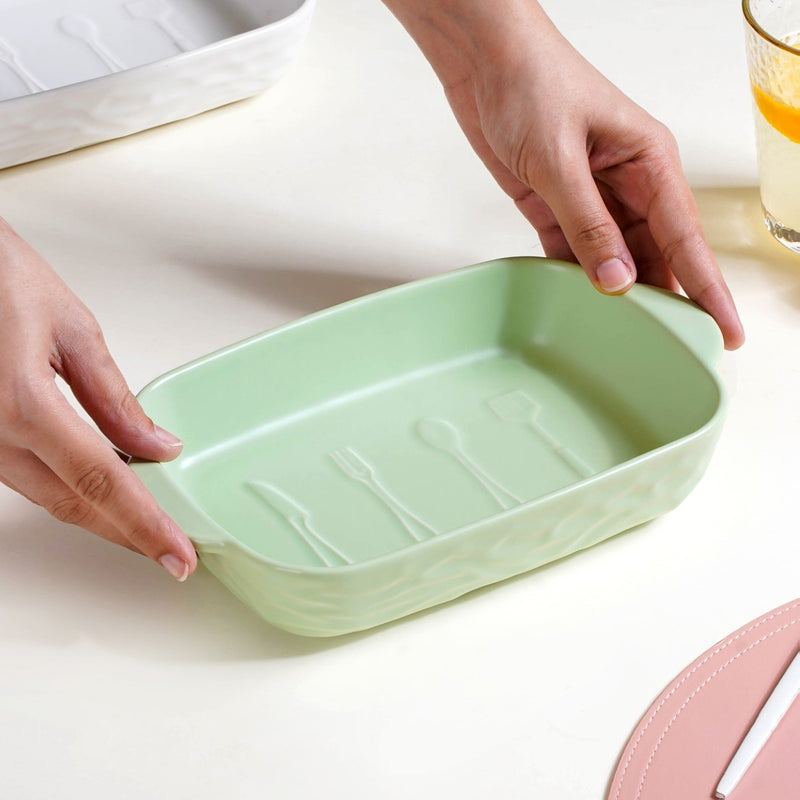 Premium Ceramic Baking Dish Green 650 ml