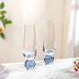 Ball Base Champagne Glass Set Of 2 280ml Blue