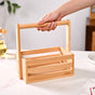 Natural Bamboo Wood Caddy With Top Handle