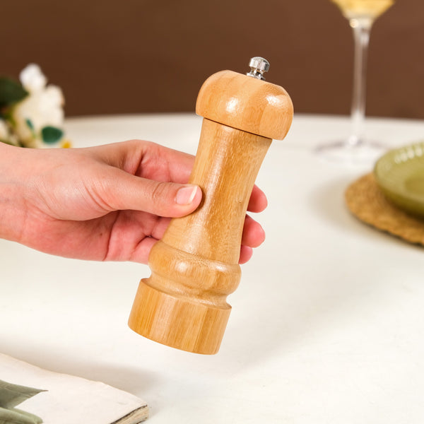 Bamboo Wood Pepper Grinder For Kitchen