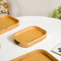 Set Of 3 Bamboo Wood Serving Trays With Handles