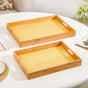 Rattan Weave Bamboo Serving Tray Set Of 2