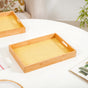 Rattan Weave Bamboo Serving Tray Set Of 2