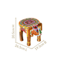 Handpainted Artistry Natural Mango Wood Elephant Riser