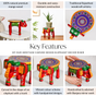 Heritage Carved Wood Elephant Decor Riser