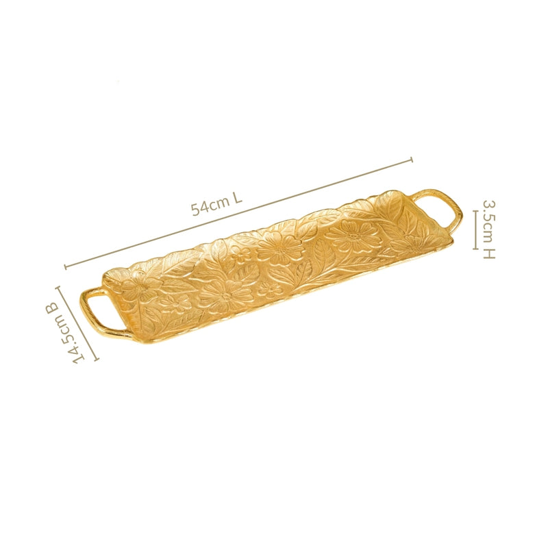 Baroque Blossom Decorative Gold Tray