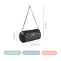Black Cylindrical Quilted Mini Barrel Bag