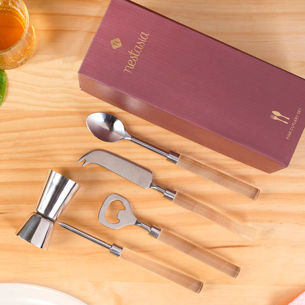 Contemporary Chic 4 Piece Stainless Steel Bar Tool Set