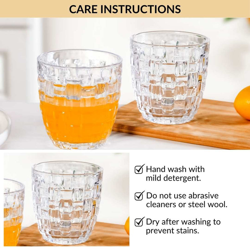 Basket Weave Glass Tumbler Set Of 6 260ml