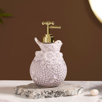 Lavender Bird Embossed Soap Dispenser