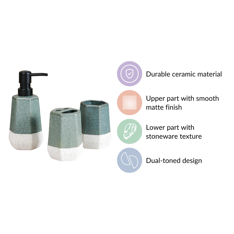 Dual-Toned Bathroom Accessories Set Of 3