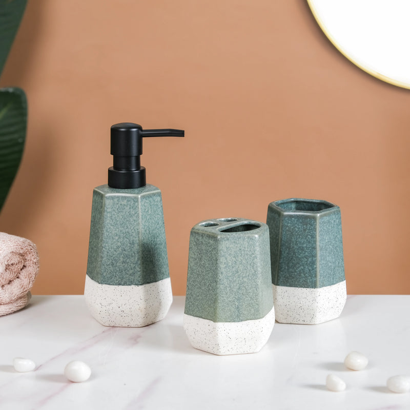 Dual-Toned Bathroom Accessories Set Of 3