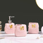 Pink Ceramic Bag Shaped Bath Set Of 3