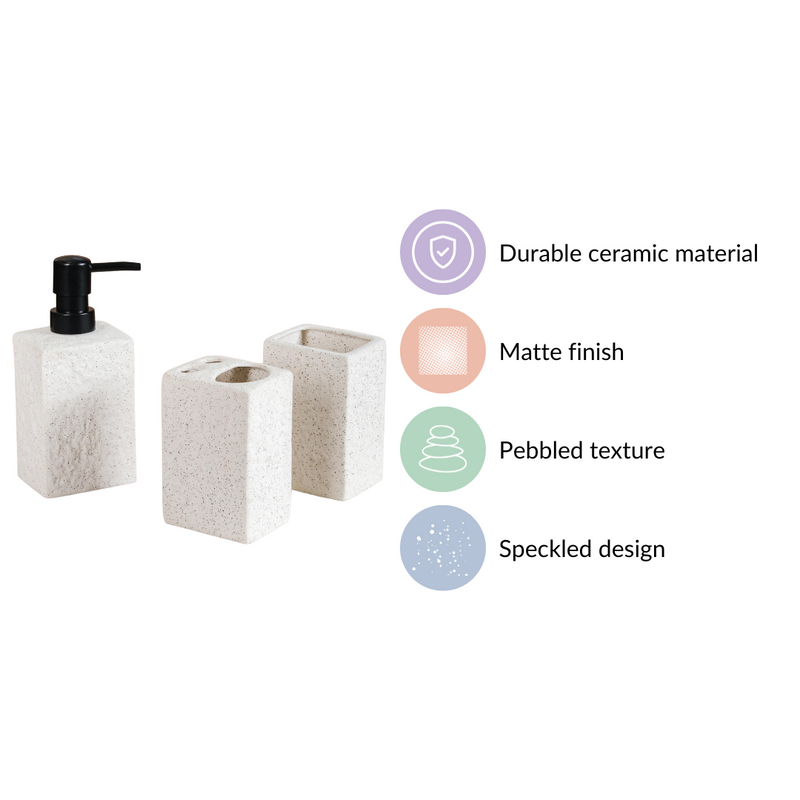 Speckled Bathroom Accessories Set Of 3