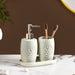 Nature Retreat Ceramic Bathroom Accessories Set Of 3 Sage