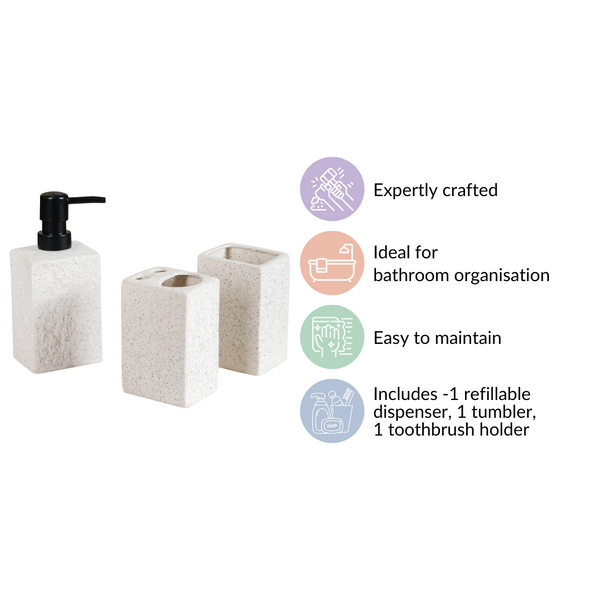 Speckled Bathroom Accessories Set Of 3
