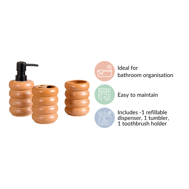 Ceramic Elegance Bathroom Set Of 3