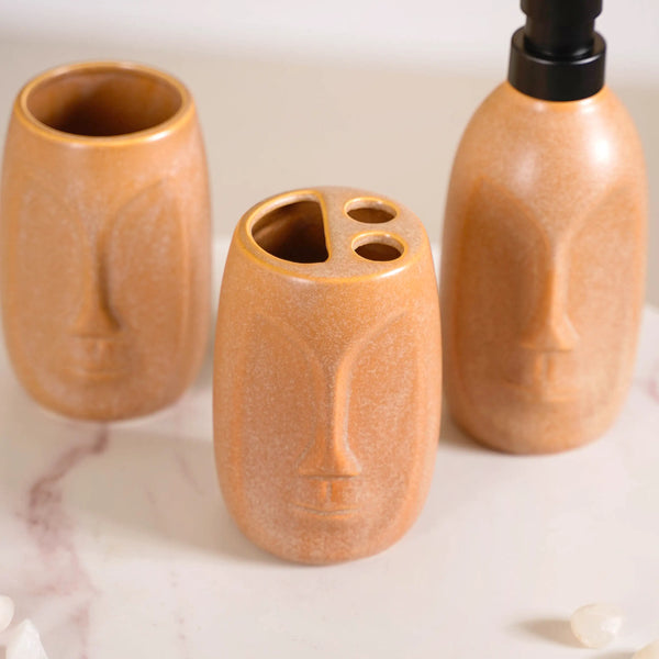 Faces Ceramic Bathroom Accessories Set Of 3