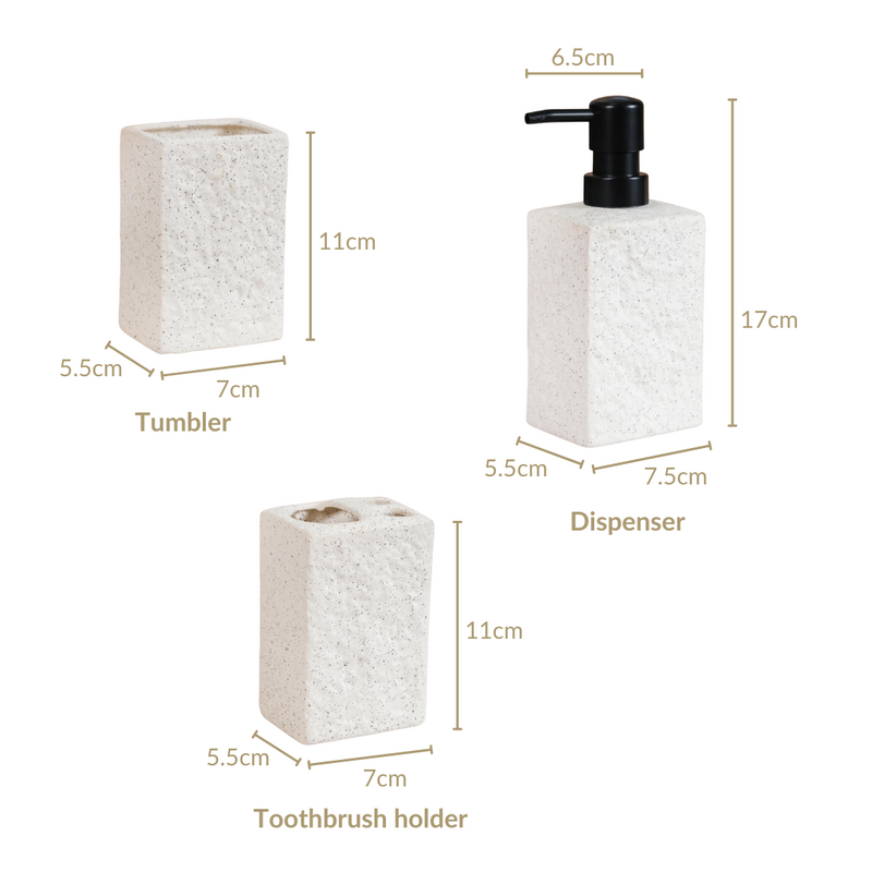 Speckled Bathroom Accessories Set Of 3