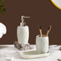 Nature Retreat Ceramic Bathroom Accessories Set Of 3 Sage