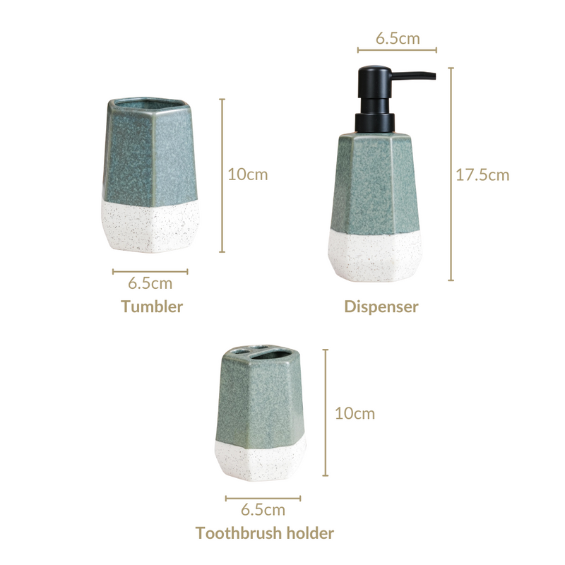 Dual-Toned Bathroom Accessories Set Of 3