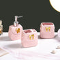 Pink Ceramic Bag Shaped Bath Set Of 3