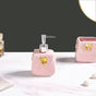 Pink Ceramic Bag Shaped Bath Set Of 3