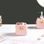 Pink Ceramic Bag Shaped Bath Set Of 3