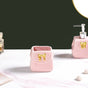 Pink Ceramic Bag Shaped Bath Set Of 3