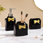 Shirt With Golden Bow Ceramic Bath Set Of 3 Black